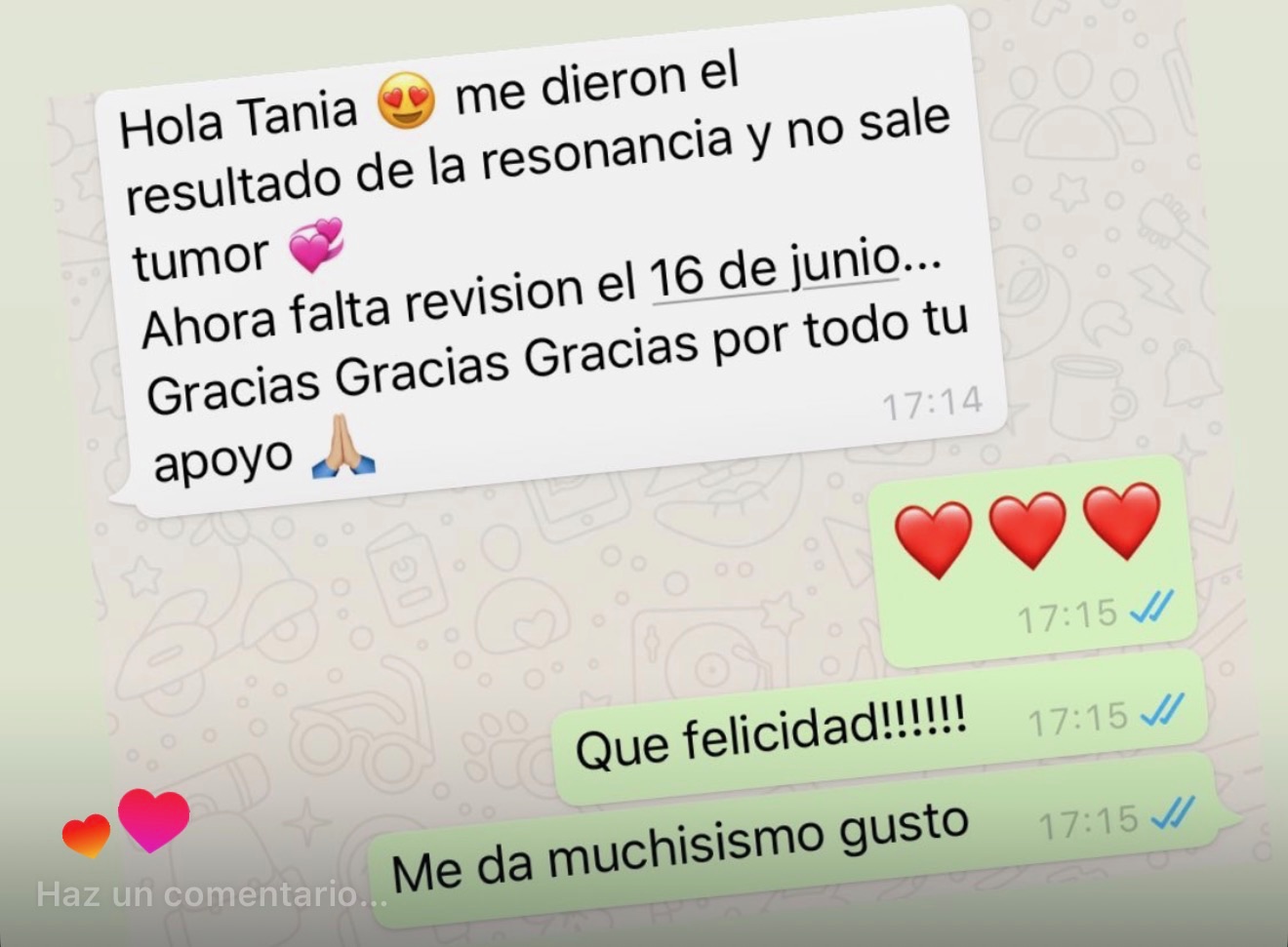 Testimonio: salud y tranquilidad
