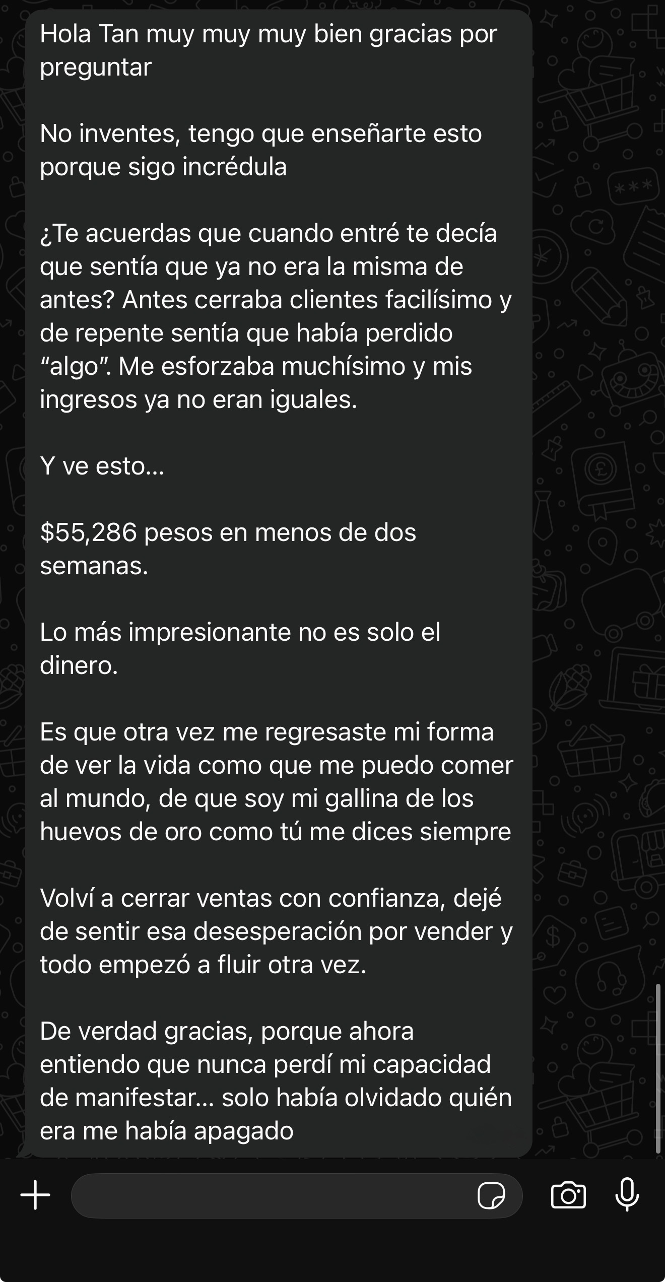 Testimonio: confianza y ventas